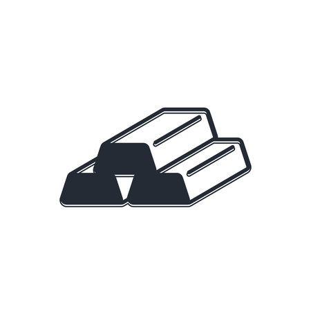 Black Gold bars icon isolated on white background. Banking business concept. Vector.のイラスト素材