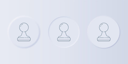Gray Stamp icon isolated on gray background. Set icons in square buttons. Vector.のイラスト素材