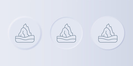 Gray Iceberg icon isolated on gray background. Set icons in square buttons. Vector.のイラスト素材