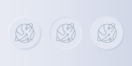 Gray Artificial satellites orbiting the planet Earth in outer space icon isolated on gray...