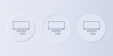 Gray Smart Tv icon isolated on gray background. Television sign. Set icons in square buttons. Vector.のイラスト素材
