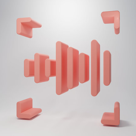 Pink Voice recognition icon isolated on pink background. Voice biometric access authentication for...