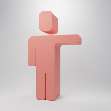 Pink Head hunting icon isolated on pink background. Business target or Employment sign. Human resource and recruitment for business. Minimalism concept. 3D render illustration.の写真素材