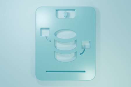 Blue Server, Data, Web Hosting icon isolated on blue background. Minimalism concept. 3D render...