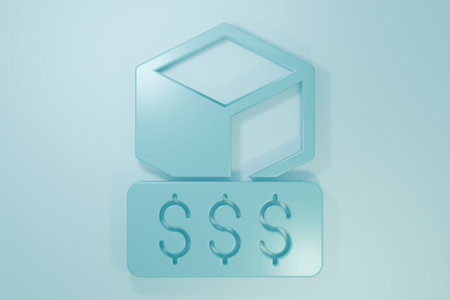 Blue 3D printer services icon isolated on blue background. 3d printing. Minimalism concept. 3D...