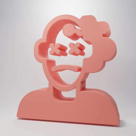 Pink icon isolated on pink background. Minimalism concept. 3D render illustration.の写真素材