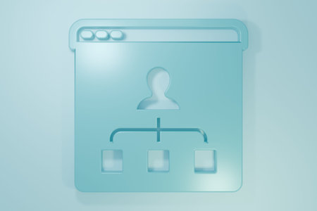 Blue Online education and graduation icon isolated on blue background. Online teacher on monitor....