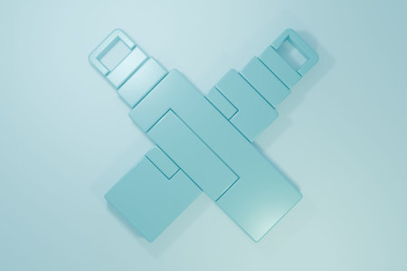 Blue Marker pen icon isolated on blue background. Minimalism concept. 3D render illustration.