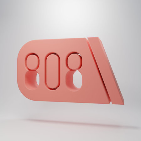 Pink Drum machine music producer equipment icon isolated on pink background. Minimalism concept. 3D...