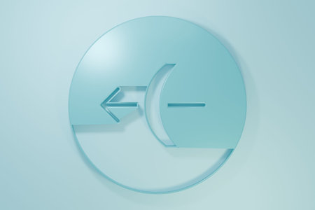 Blue Sagittarius zodiac sign icon isolated on blue background. Astrological horoscope collection....