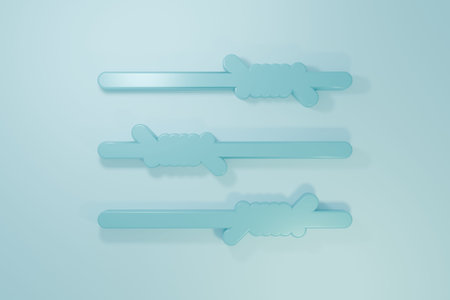 Blue Barbed wire icon isolated on blue background. Minimalism concept. 3D render illustration.