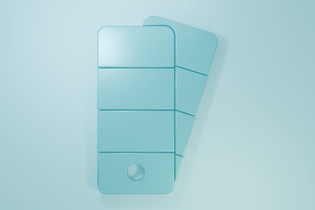 Blue Palette icon isolated on blue background. Minimalism concept. 3D render illustration.