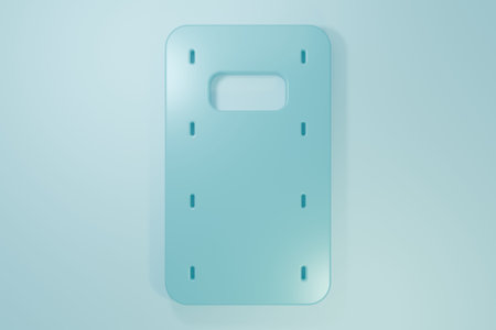 Blue Military assault shield icon isolated on blue background. Minimalism concept. 3D render...