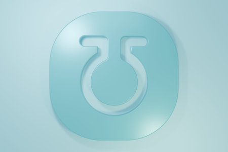 Blue Life icon isolated on blue background. Alchemy icon. Basic mystic elements. Minimalism concept. 3D render illustration.の写真素材