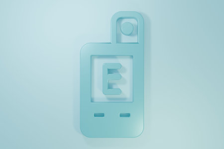 Blue Light meter icon isolated on blue background. Hand luxmeter. Exposure meter - a device for...