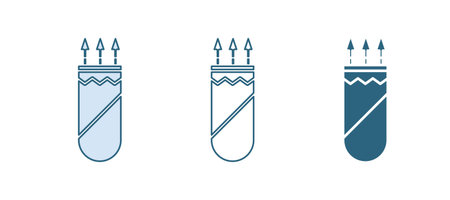 Blue Quiver with arrows icon isolated on white background. Vector.のイラスト素材