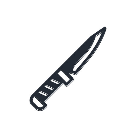 Black Military knife icon isolated on white background. Vector.
