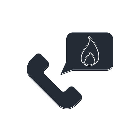 Black Telephone with emergency call 911 icon isolated on white background. Police, ambulance, fire department, call, phone. Vector.のイラスト素材