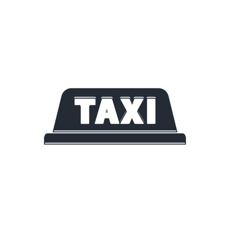 Black Taxi car roof icon isolated on white background. Vector.のイラスト素材