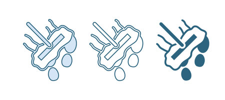 Blue Mop icon isolated on white background. Cleaning service concept. Vector.のイラスト素材