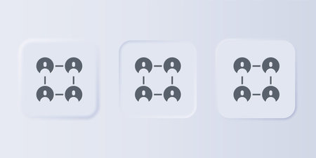 Gray BFF or best friends forever icon isolated on gray background. Set icons in square buttons....