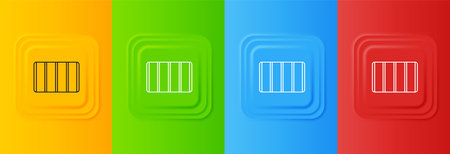 White Color palette guide icon isolated on colorful background. Modular grid. Set icons in square buttons. Vector.のイラスト素材