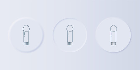 Gray Dildo vibrator for sex games icon isolated on gray background. Sex toy for adults. Vaginal exercise machines for intimate. Set icons in square buttons. Vector.のイラスト素材