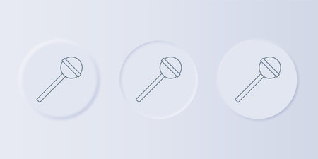 Gray Lollipop icon isolated on gray background. Food, delicious symbol. Set icons in square buttons. Vector.のイラスト素材