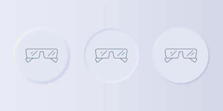 Gray Glasses icon isolated on gray background. Eyeglass frame symbol. Set icons in square buttons. Vector.のイラスト素材