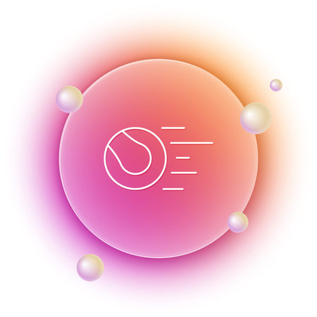 White Pet toys ball icon isolated on white background. Orange and pink gradient circle background....