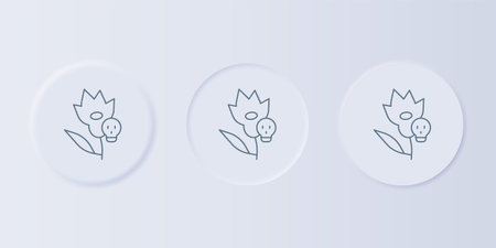 Gray Poison flower icon isolated on gray background. Set icons in square buttons. Vector.のイラスト素材