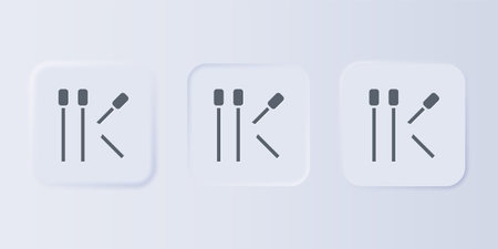 Gray Matches icon isolated on gray background. Set icons in square buttons. Vector.のイラスト素材