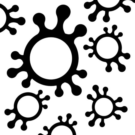 coronavirus illustration to the news disease statistics. stop the covid-19 virus.isolated on white background, vector design black isolated on whiteのイラスト素材