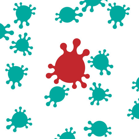 virus or bacteria macro microscope view background . random chaotic place of cell microbe shape , vector illustration isolated on whiteのイラスト素材