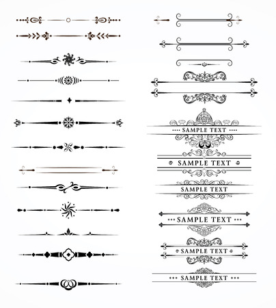 Vector set of decorative divider elements border