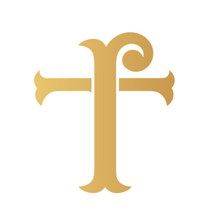 Golden IT monogram isolated in white.のイラスト素材