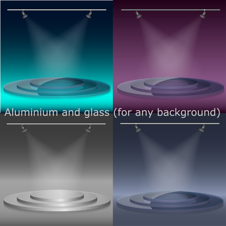 podium illuminated advertising space whiteのイラスト素材