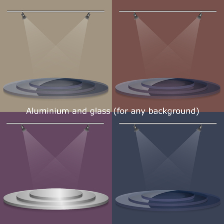 podium illuminated advertising space whiteのイラスト素材