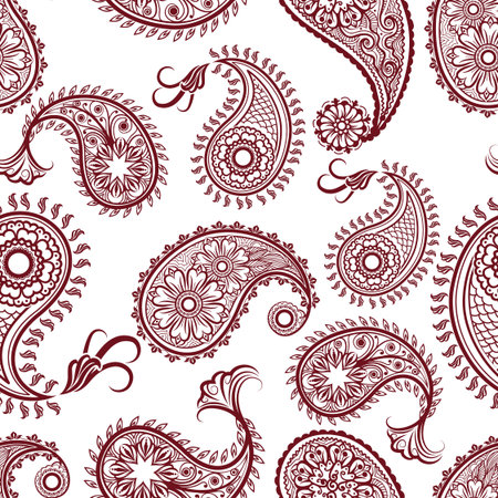 Ornamental seamless pattern with ethnic mehndi elements.のイラスト素材