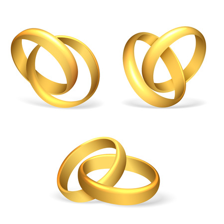 Vector wedding rings on white background vector illustrationのイラスト素材