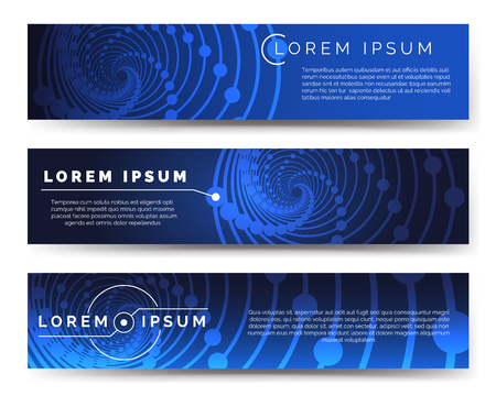 Vector medicine banners with blue background and glow vortex structure. Vector illustrationのイラスト素材