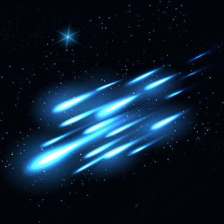 Starry night sky background. Vibrant falling space stars vector illustrationのイラスト素材