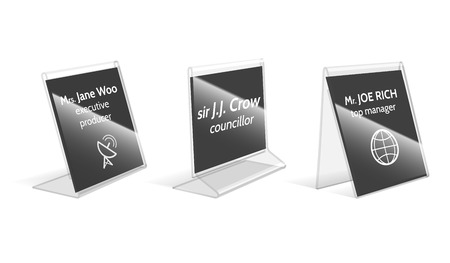 Acrylic holder, plastic name plate vector illustrationのイラスト素材