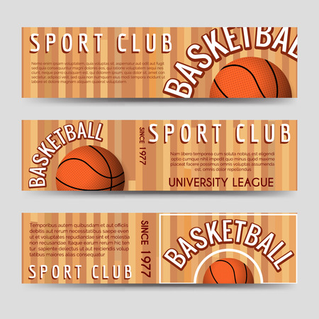 Basketball sport club horizontal banners template vector ilustrationのイラスト素材