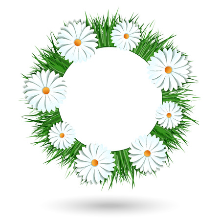 Camomile wreath vector icon isolated on white backgroundのイラスト素材
