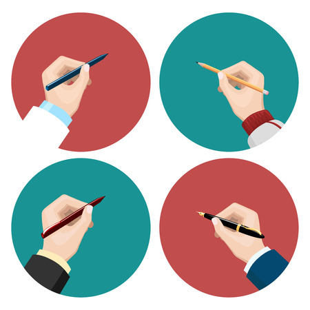 Flat icons with writting left-hander and right-hander vector setのイラスト素材