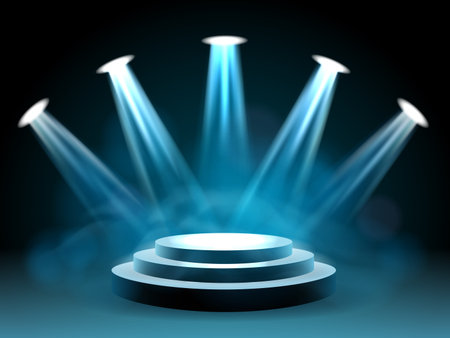 lighting stage vector concert with lights for entertainment performanceのイラスト素材