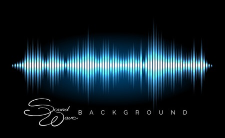 Abstract sound wave vector background. Stereo audio waveform posterのイラスト素材