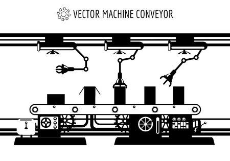 Machine conveyor vector illustration isolated on white backgroundのイラスト素材