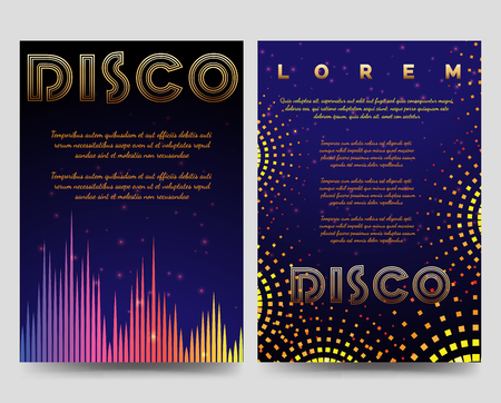 Bright disco brochure flyers template with soundwaves vectorのイラスト素材